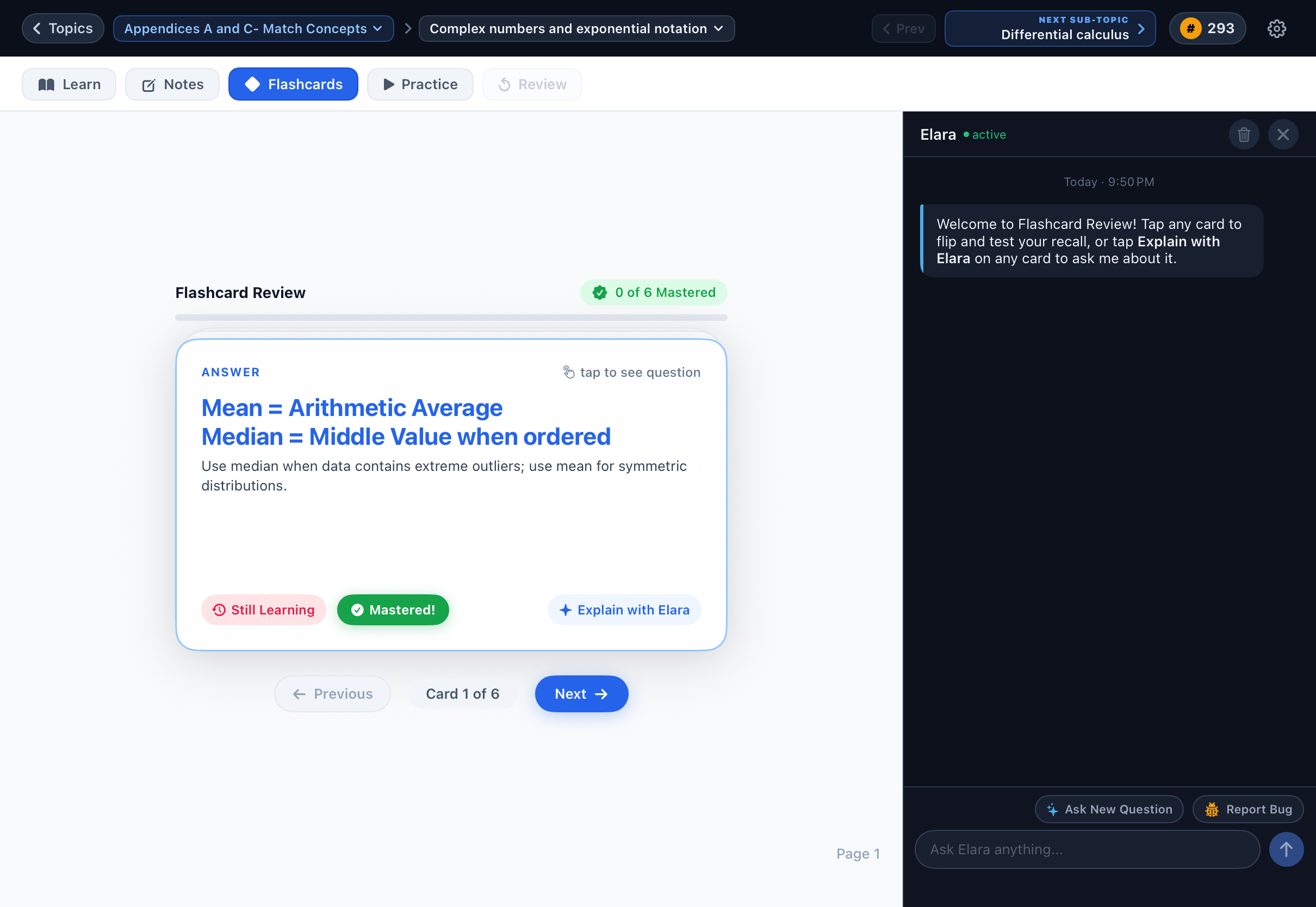 Elara iPad App: Active Elara AI chat sidebar providing Socratic guidance and hints without spoiling answers